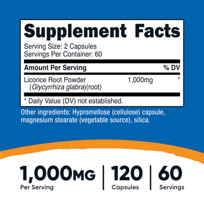 Nutricost Licorice Root 500mg, 120 Capsules – Non-GMO, Gluten Free