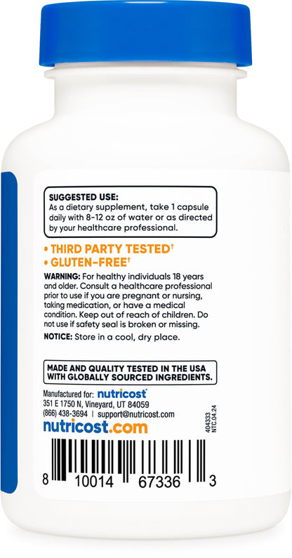 Nutricost Lithium Orotate 5mg - 120 Veggie Caps, Non-GMO, Gluten Free