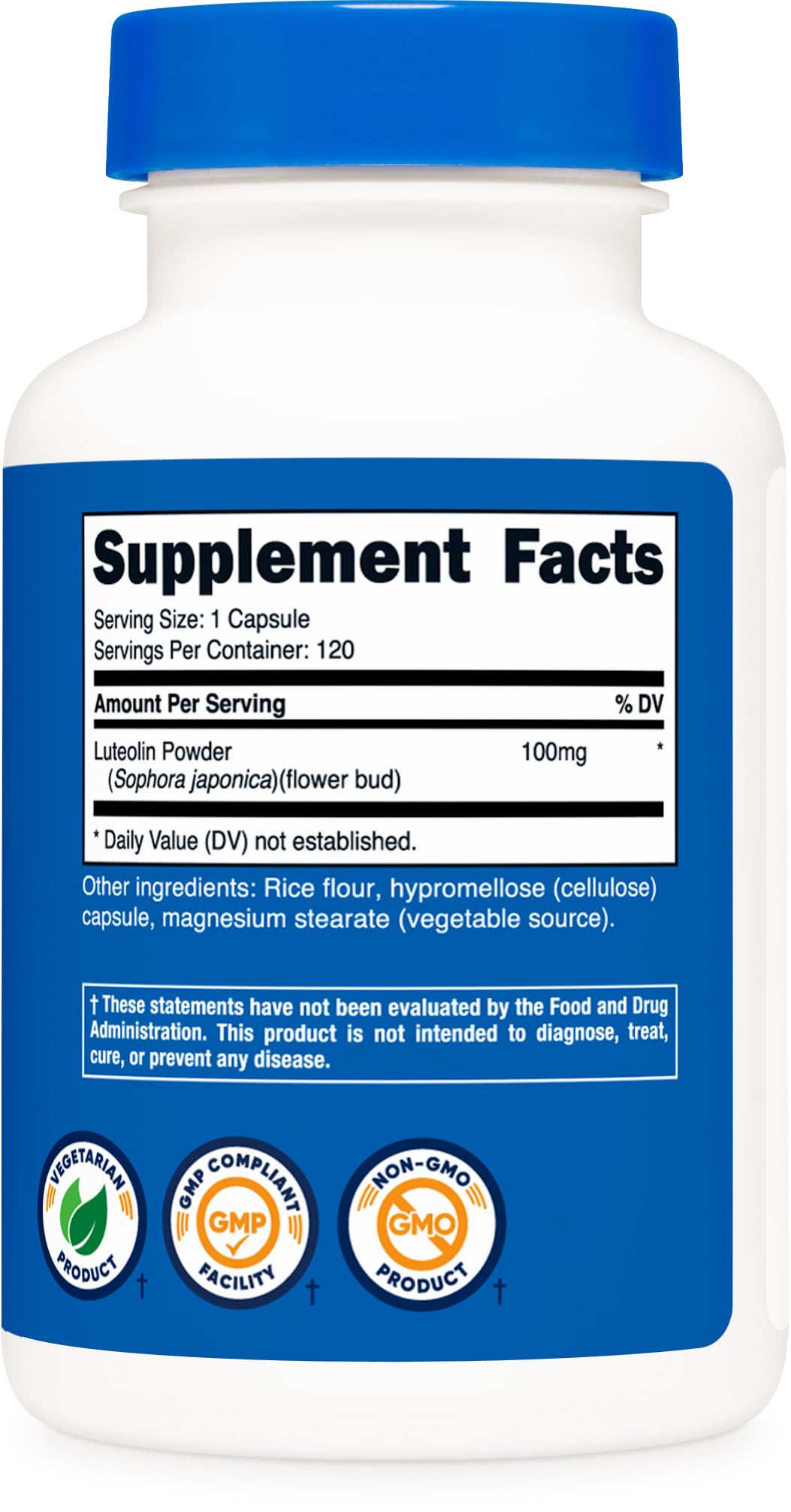 Nutricost Luteolin 100mg – 120 Capsules | Vegetarian, Non-GMO, Gluten Free