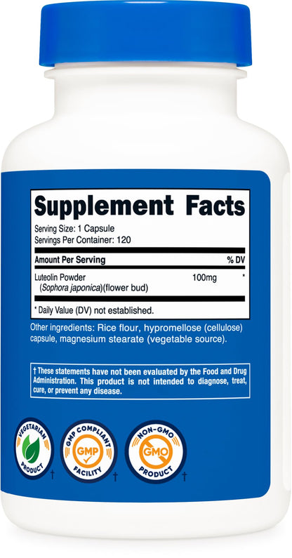 Nutricost Luteolin 100mg – 120 Capsules | Vegetarian, Non-GMO, Gluten Free