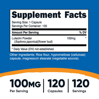 Nutricost Luteolin 100mg – 120 Capsules | Vegetarian, Non-GMO, Gluten Free