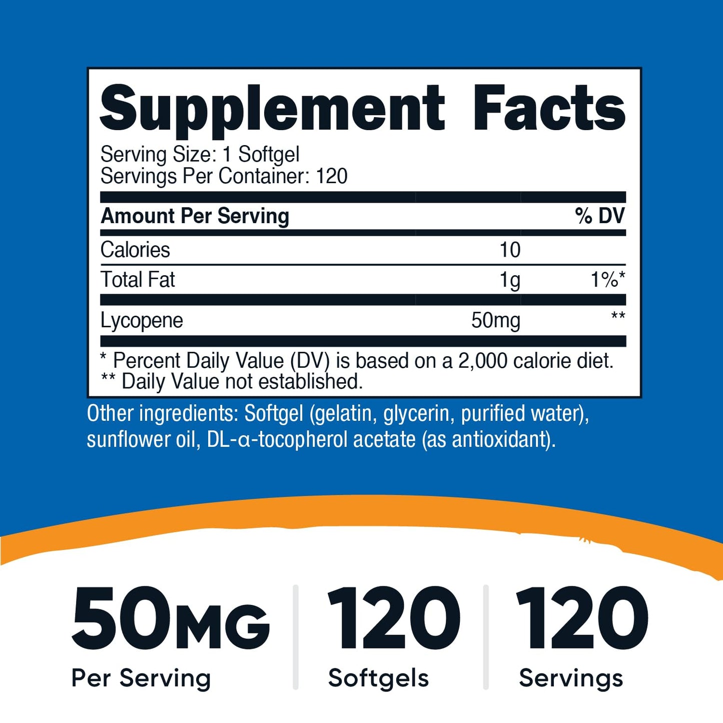Nutricost Lycopene 50mg Softgels – 120 Softgels | Non-GMO, Gluten-Free