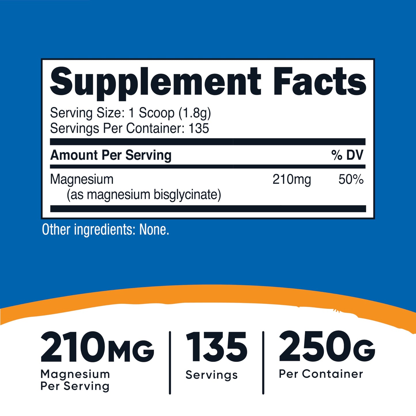 Nutricost Magnesium Bisglycinate Powder (Unflavored, 250g) – Non-GMO, Vegan