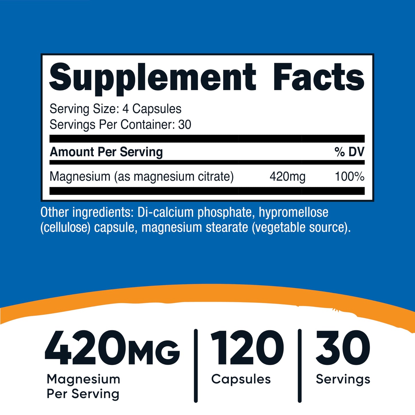 Nutricost Magnesium Citrate 420mg – 120 Veggie Capsules (30 Servings) Gluten Free & Non-GMO – Pack of 2