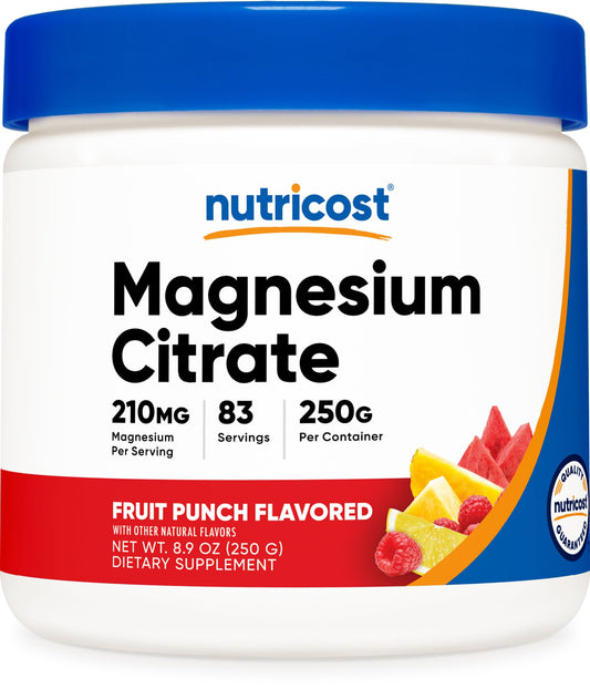 Nutricost Magnesium Citrate Powder – Fruit Punch, 250 g BritishVita | Premium UK Vitamins & Wellness Supplements