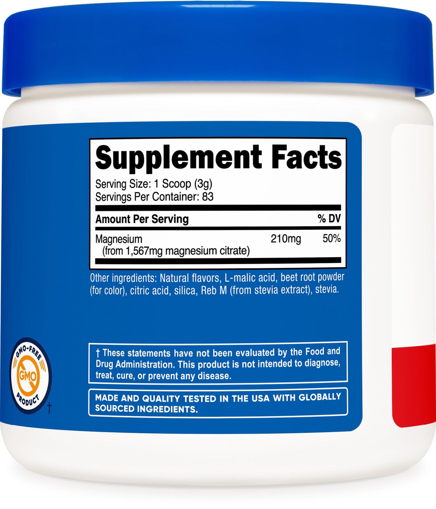 Nutricost Magnesium Citrate Powder – Fruit Punch, 250 g