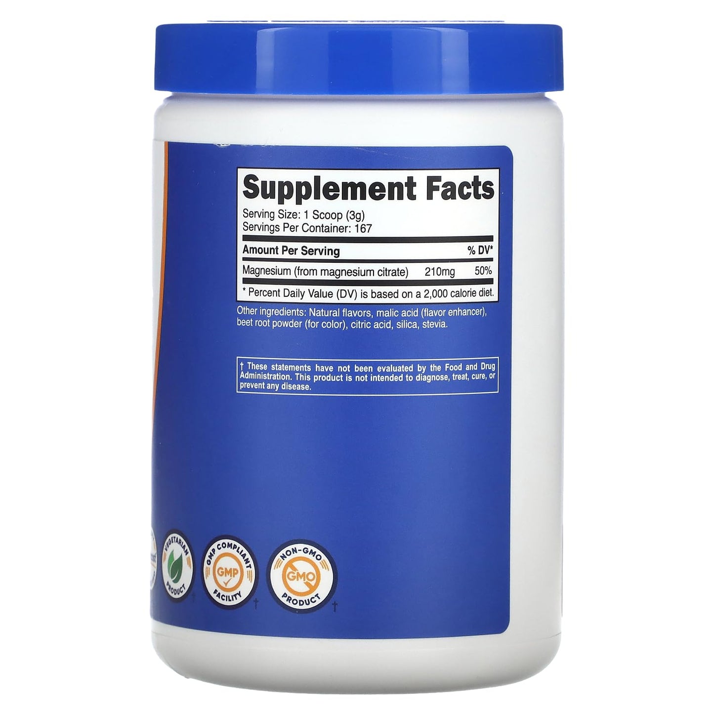 Nutricost Magnesium Citrate Powder Fruit Punch 500 Gram | Non-GMO, Gluten Free