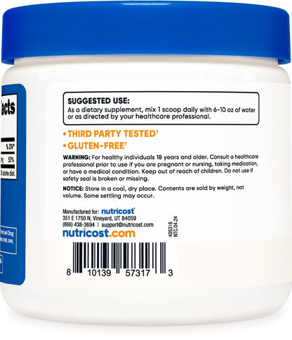 Nutricost Magnesium Citrate Powder (Unflavored, 250 Gram) - 250G, Non-GMO & Gluten Free, Made in USA