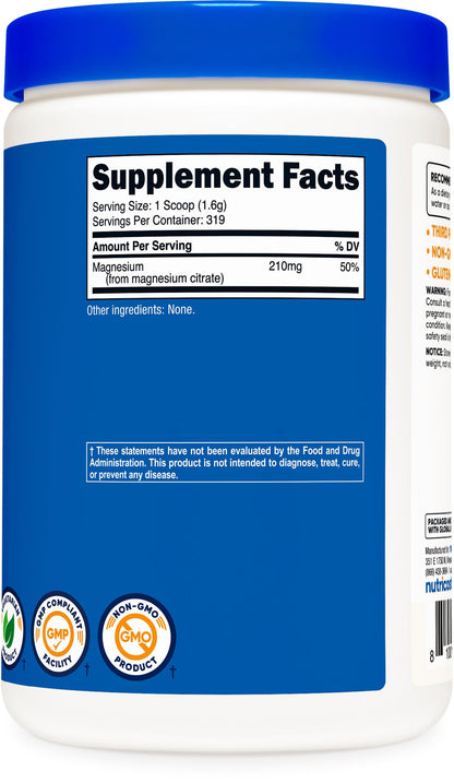 Nutricost Magnesium Citrate Powder (Unflavored, 500 Gram) (Pack of 2)