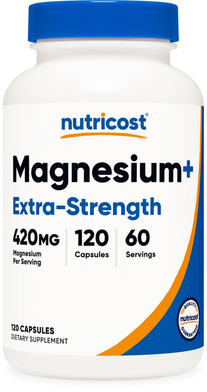 Nutricost Magnesium+ Extra Strength 420mg - 120 Capsules (60 Servings)