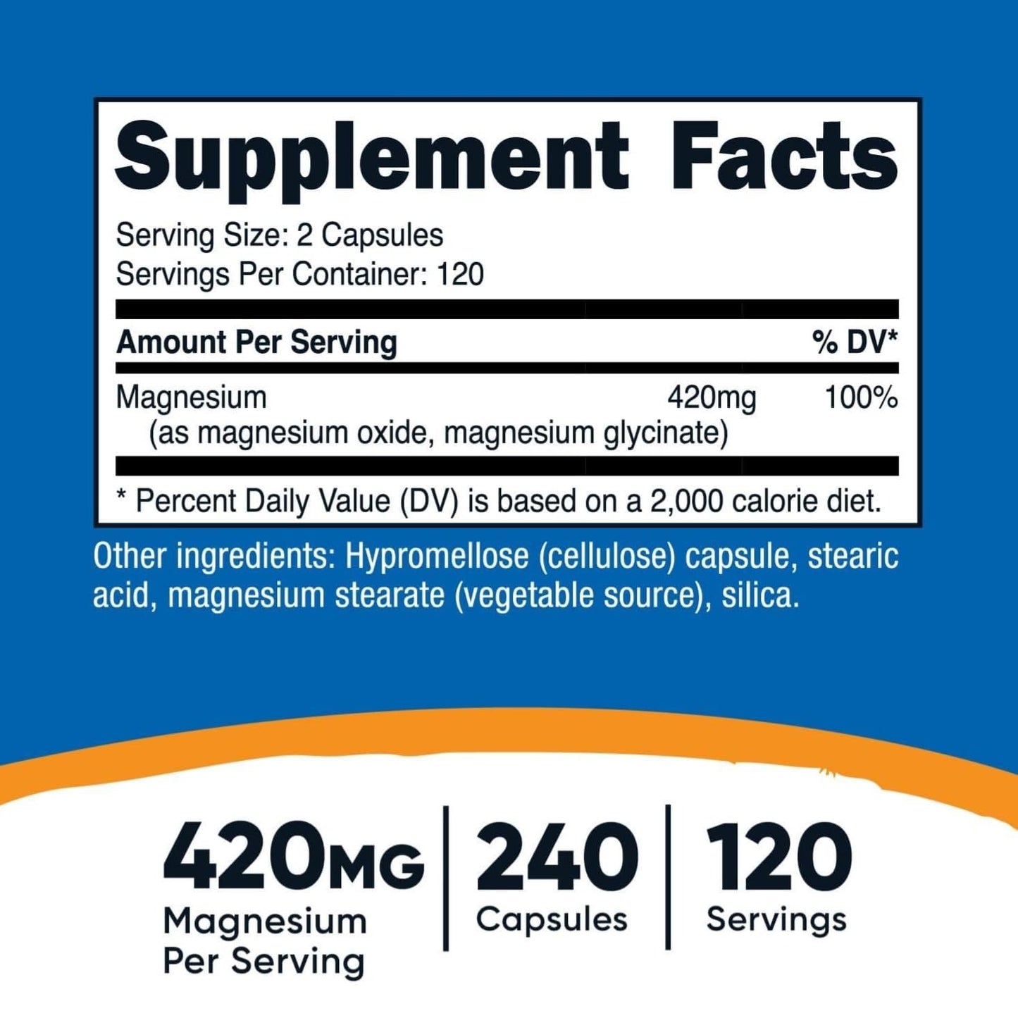 Nutricost Magnesium+ Extra Strength 420mg | 240 Capsules | 120 Servings