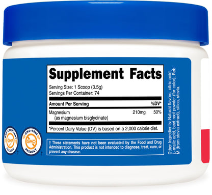 Nutricost Magnesium Glycinate Powder – Fruit Punch, 250 g