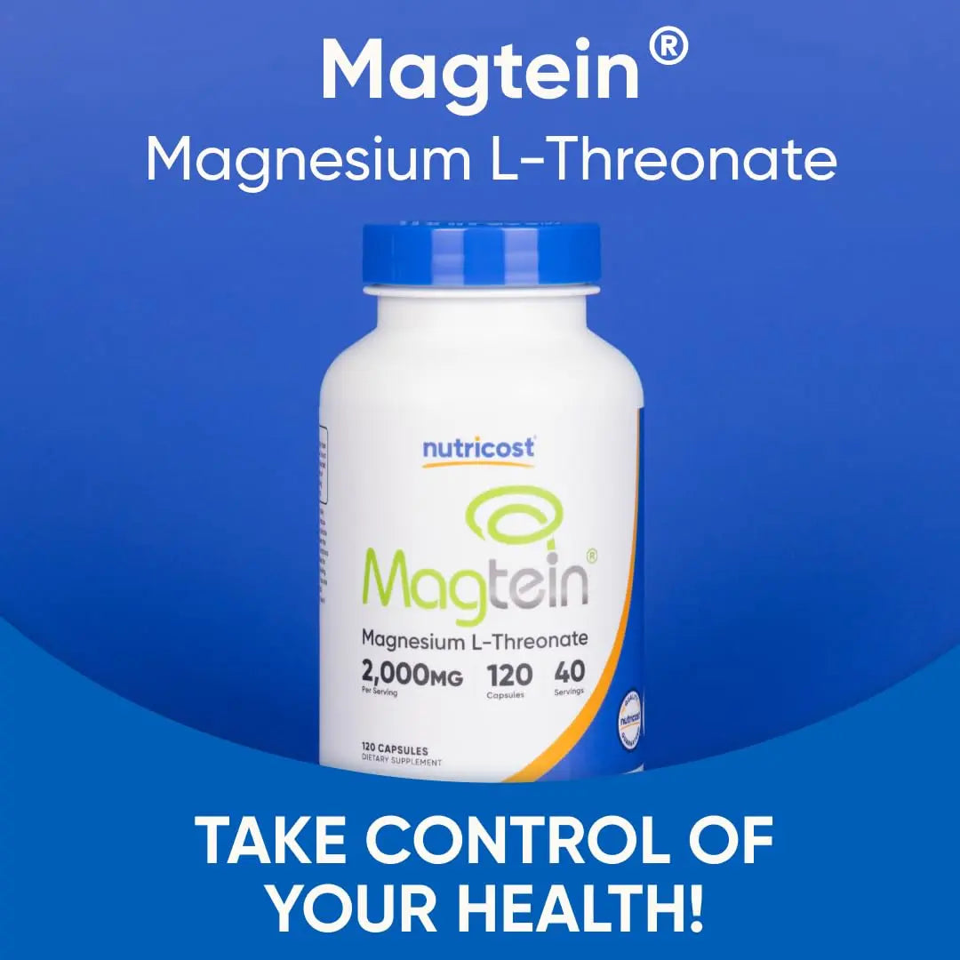 Nutricost Magnesium L-Threonate (Magtein) 2000mg – 120 Capsules – Non-GMO, Gluten Free, Vegetarian Friendly BritishVita | Premium UK Vitamins & Wellness Supplements