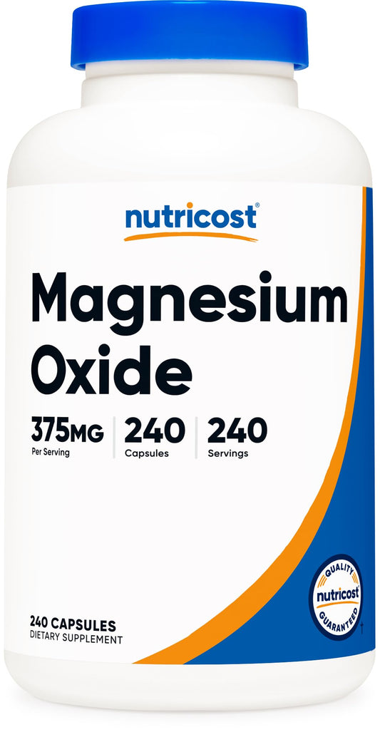 Nutricost Magnesium Oxide 375mg, 240 Capsules – 210mg Magnesium, Non-GMO, Gluten Free BritishVita | Premium UK Vitamins & Wellness Supplements