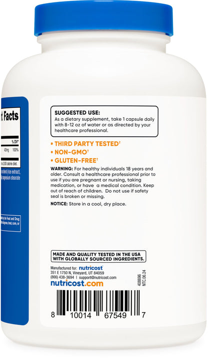 Nutricost Magnesium Oxide 750mg | 420mg Magnesium per Serving | 240 Capsules