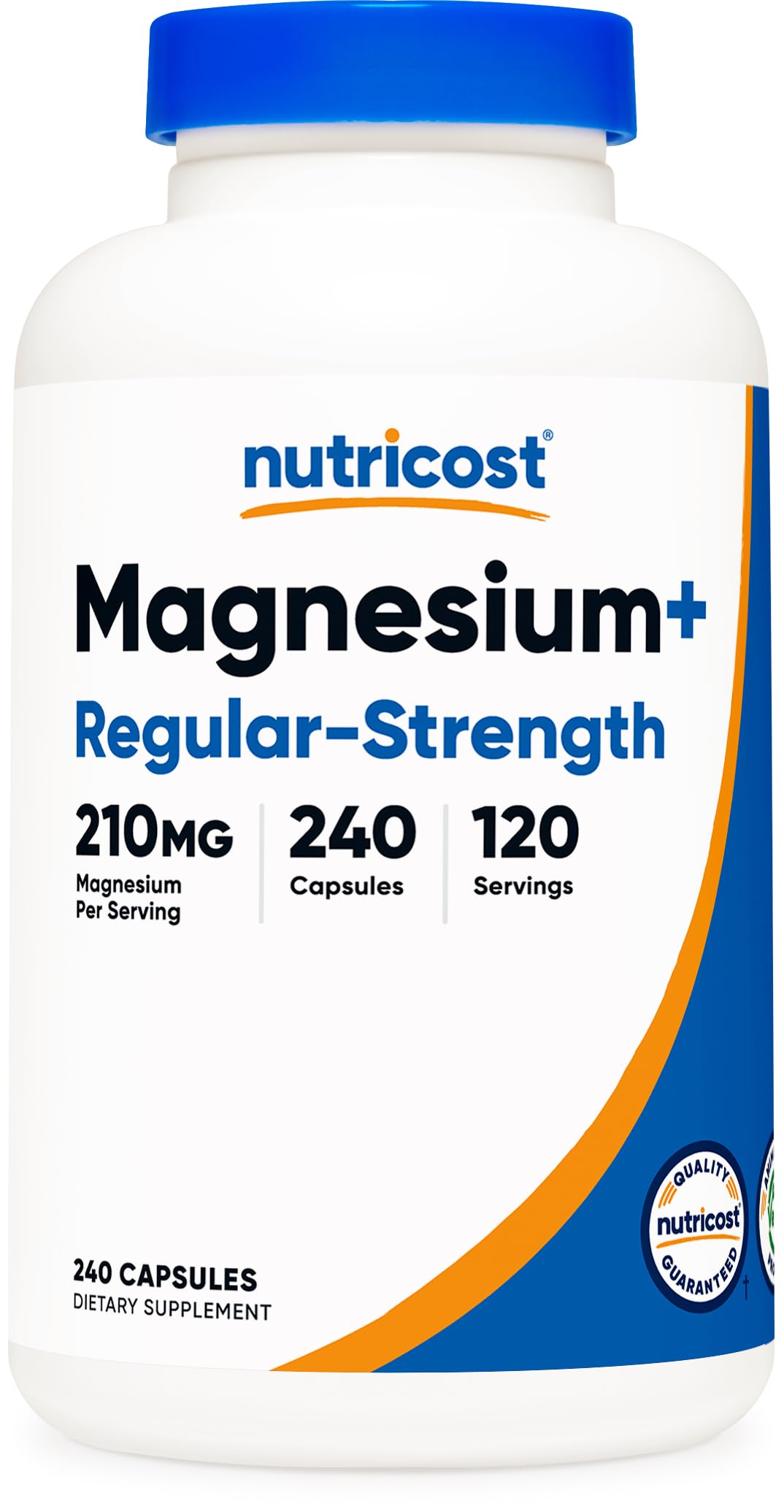 Nutricost Magnesium+ Regular Strength 210mg - 120 Servings | Glycinate & Oxide, Non-GMO, Gluten Free, Vegan
