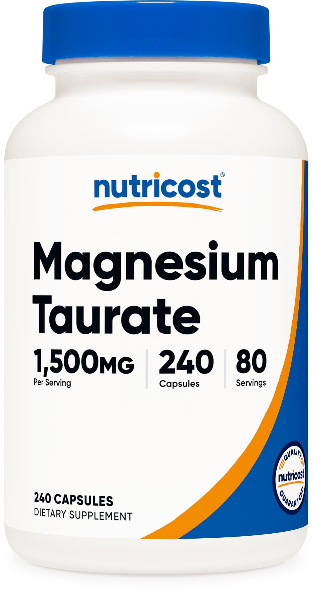 Nutricost Magnesium Taurate 1,500mg | 240 Capsules, 80 Servings, Gluten Free & Vegan