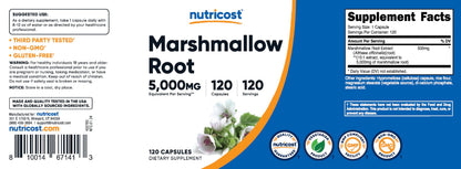 Nutricost Marshmallow Root 5000mg Equivalent - 120 Vegetarian Capsules (10:1 Extract)