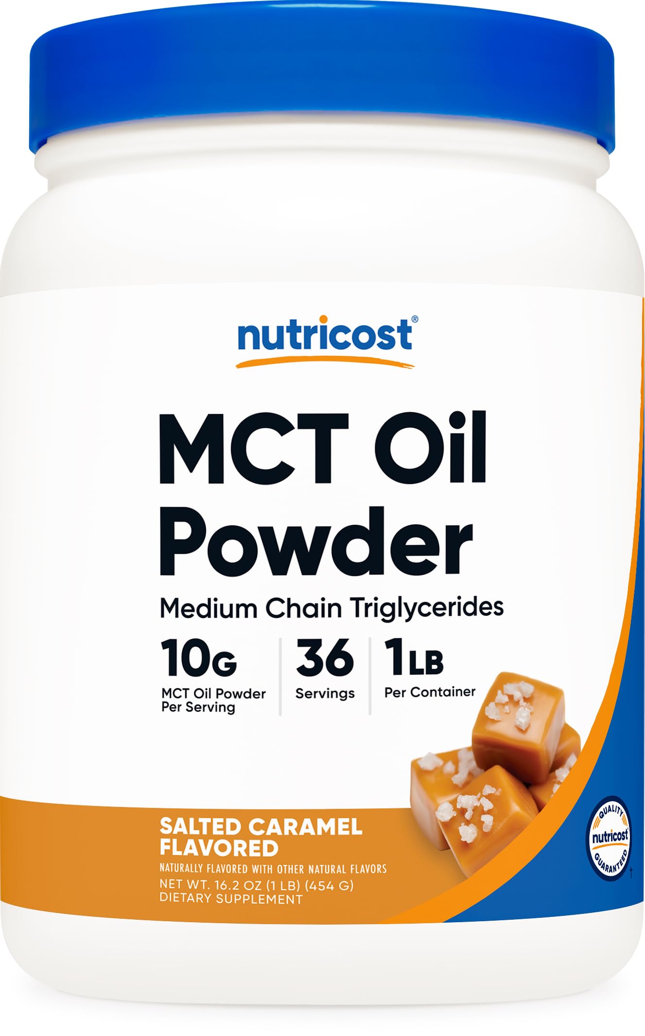 Nutricost Premium MCT Oil Powder Salted Caramel (1 lb) - Keto, Ketosis, Ketogenic Diet
