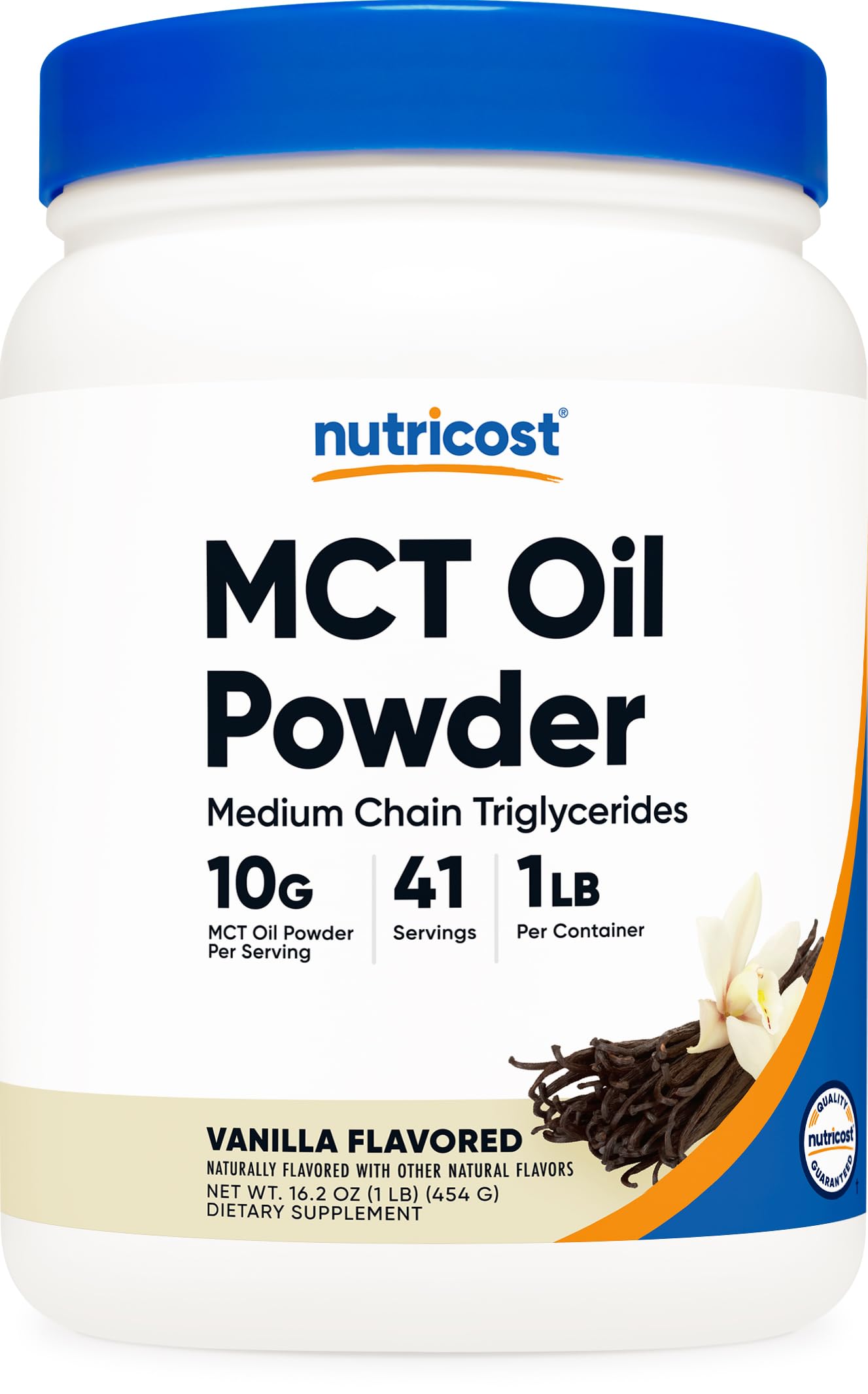 Nutricost Premium MCT Oil Powder Vanilla – 1LB | Keto, Zero Net Carbs, Non-GMO
