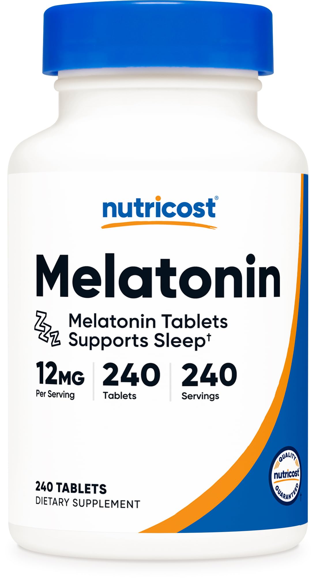 Nutricost Melatonin 12mg - 240 Tablets | Sleep Support | Non-GMO, Gluten Free