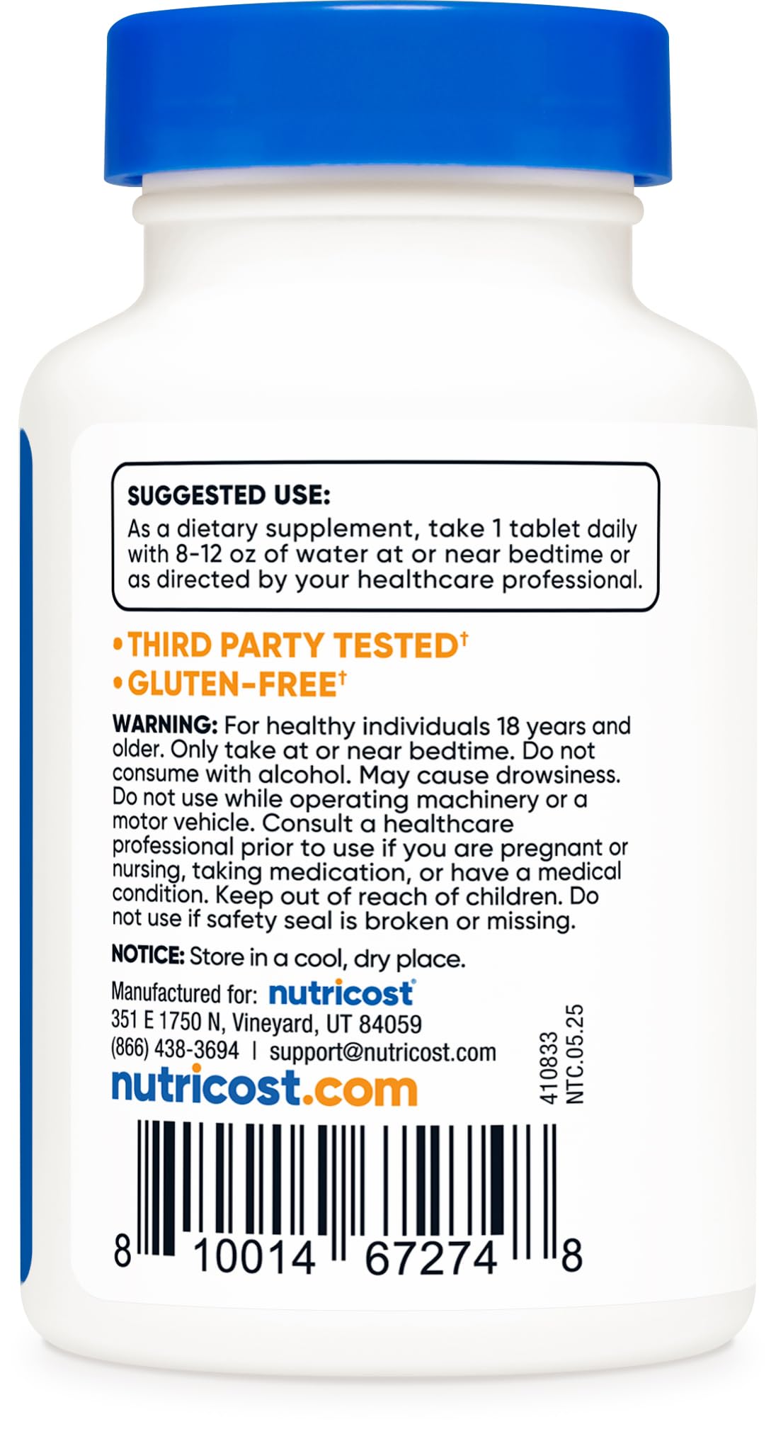 Nutricost Melatonin 12mg - 240 Tablets | Sleep Support | Non-GMO, Gluten Free
