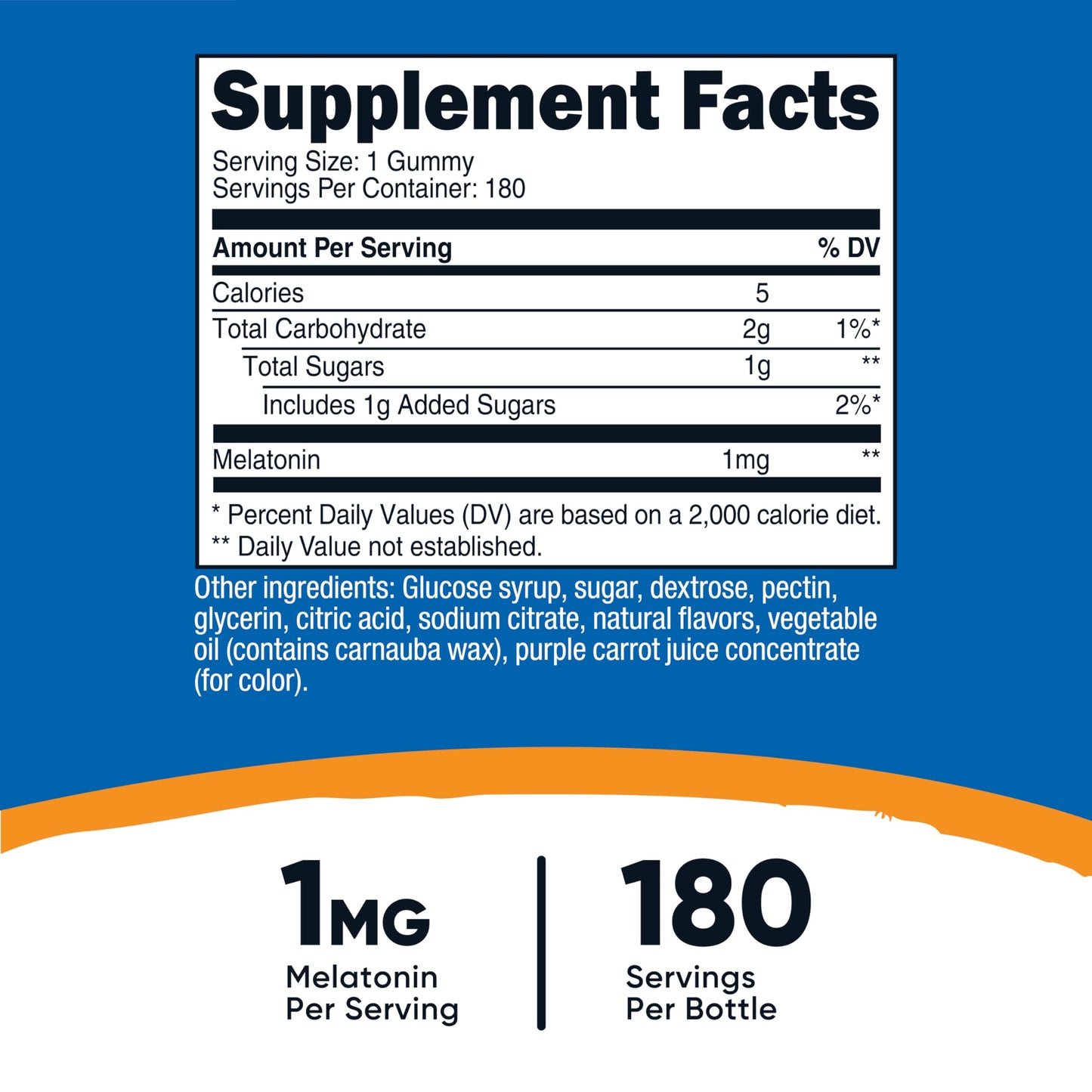 Nutricost Melatonin 1mg Gummies - 180 Strawberry Flavor | Gluten Free, Non-GMO, No Corn Syrup