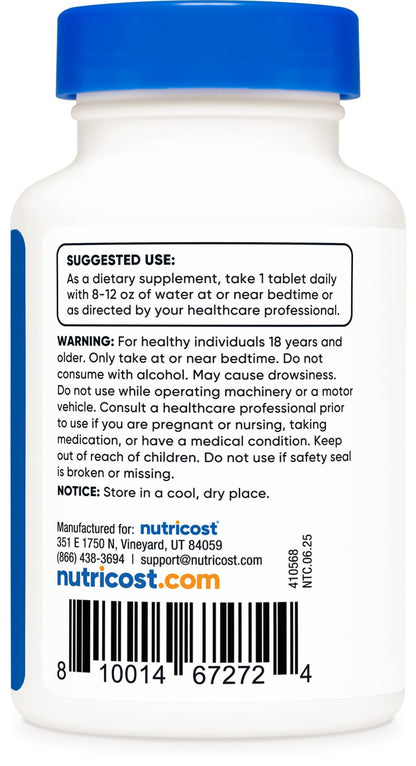 Nutricost Melatonin 5mg - 240 Tablets | Non-GMO, Gluten Free