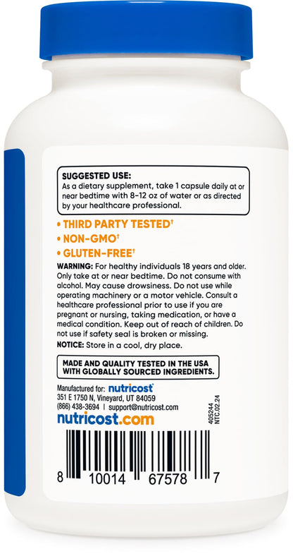 Nutricost Melatonin 10mg 240 Capsules - Non-GMO & Gluten Free