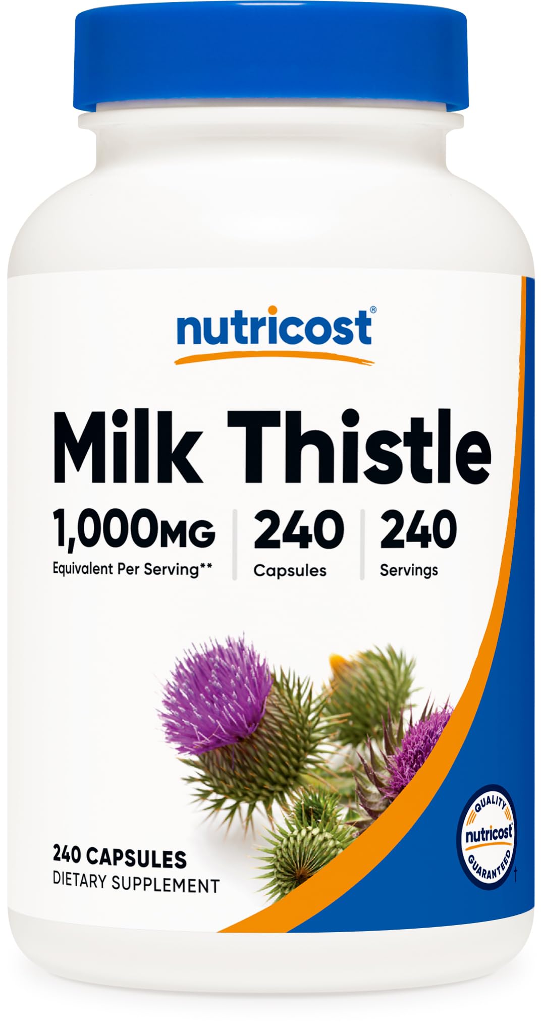 Nutricost Milk Thistle 1,000mg Equivalent - 240 Capsules | 4:1 Extract, Vegan, Non-GMO & Gluten Free