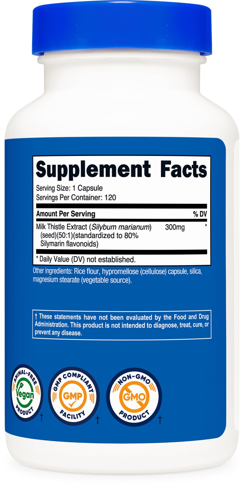 Nutricost Milk Thistle 300mg – 120 Capsules | Gluten-Free & Non-GMO