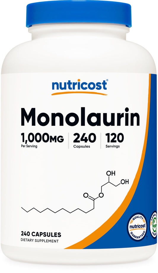 Nutricost Monolaurin 1000 mg – 120 Servings (240 Capsules) – Gluten-Free, Non-GMO, Vegan BritishVita | Premium UK Vitamins & Wellness Supplements