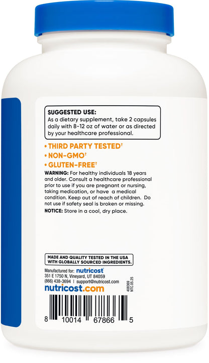 Nutricost Monolaurin 1000 mg – 120 Servings (240 Capsules) – Gluten-Free, Non-GMO, Vegan