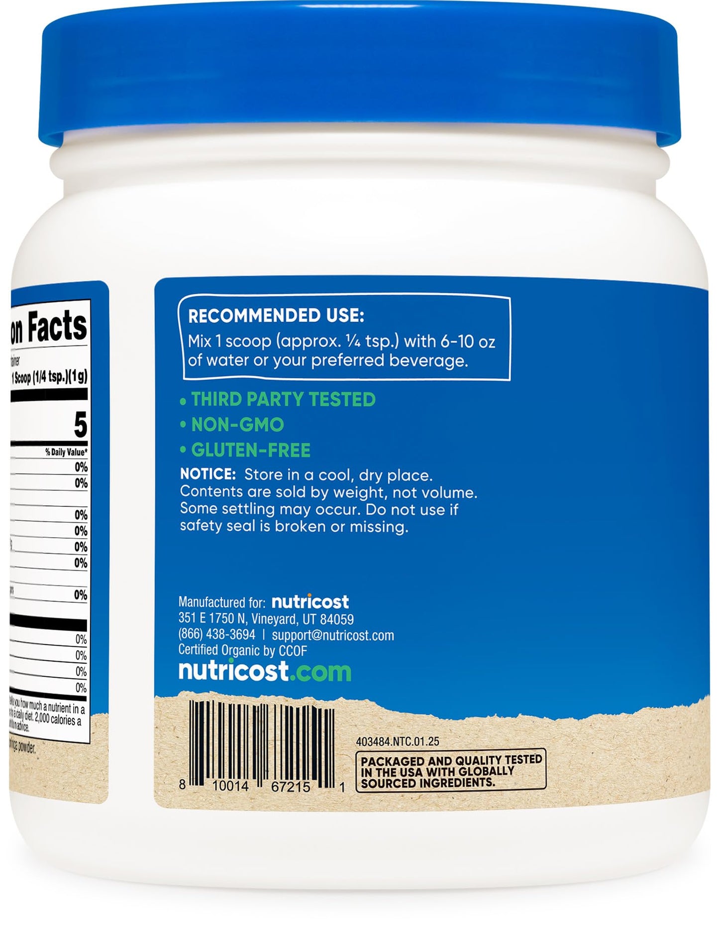 Nutricost Organic Moringa Powder 1LB (16oz) – Gluten Free, Non-GMO, Vegetarian Friendly