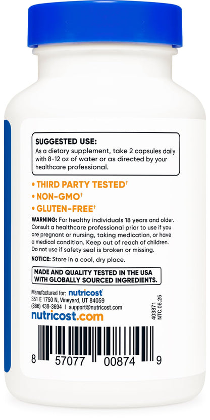 Nutricost Mucuna Pruriens 400mg Capsules - 800mg/Serving, Veggie Caps (Pack of 2)