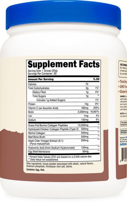Nutricost Multi Collagen + Beauty & Protein Powder – Milk Chocolate, 30 Servings