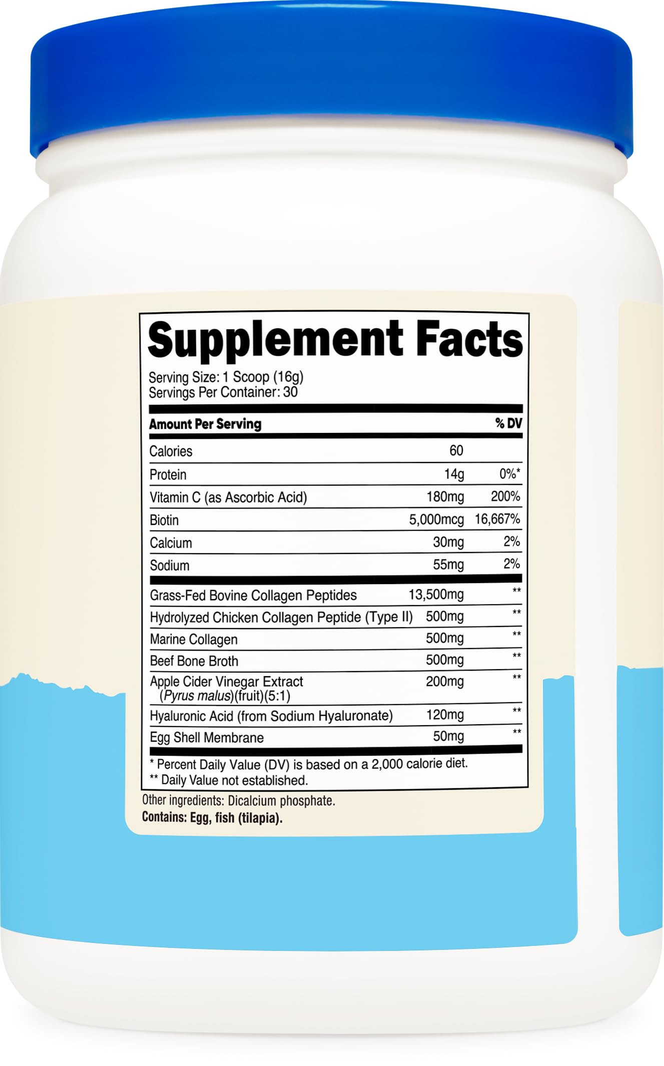 Nutricost Multi Collagen Protein Complex - Unflavored, 30 Servings | Biotin & Hyaluronic Acid