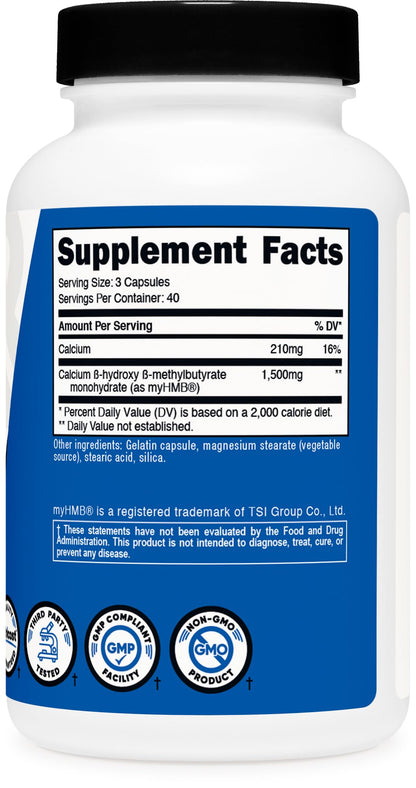Nutricost myHMB Capsules 1,500MG - 120 Caps | Performance Line