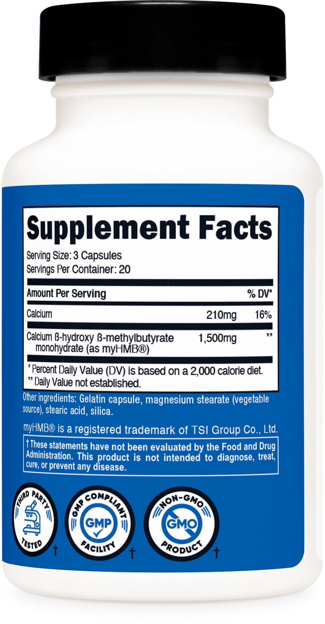 Nutricost myHMB Capsules 1,500MG Calcium HMB Monohydrate – 60/120 Capsules