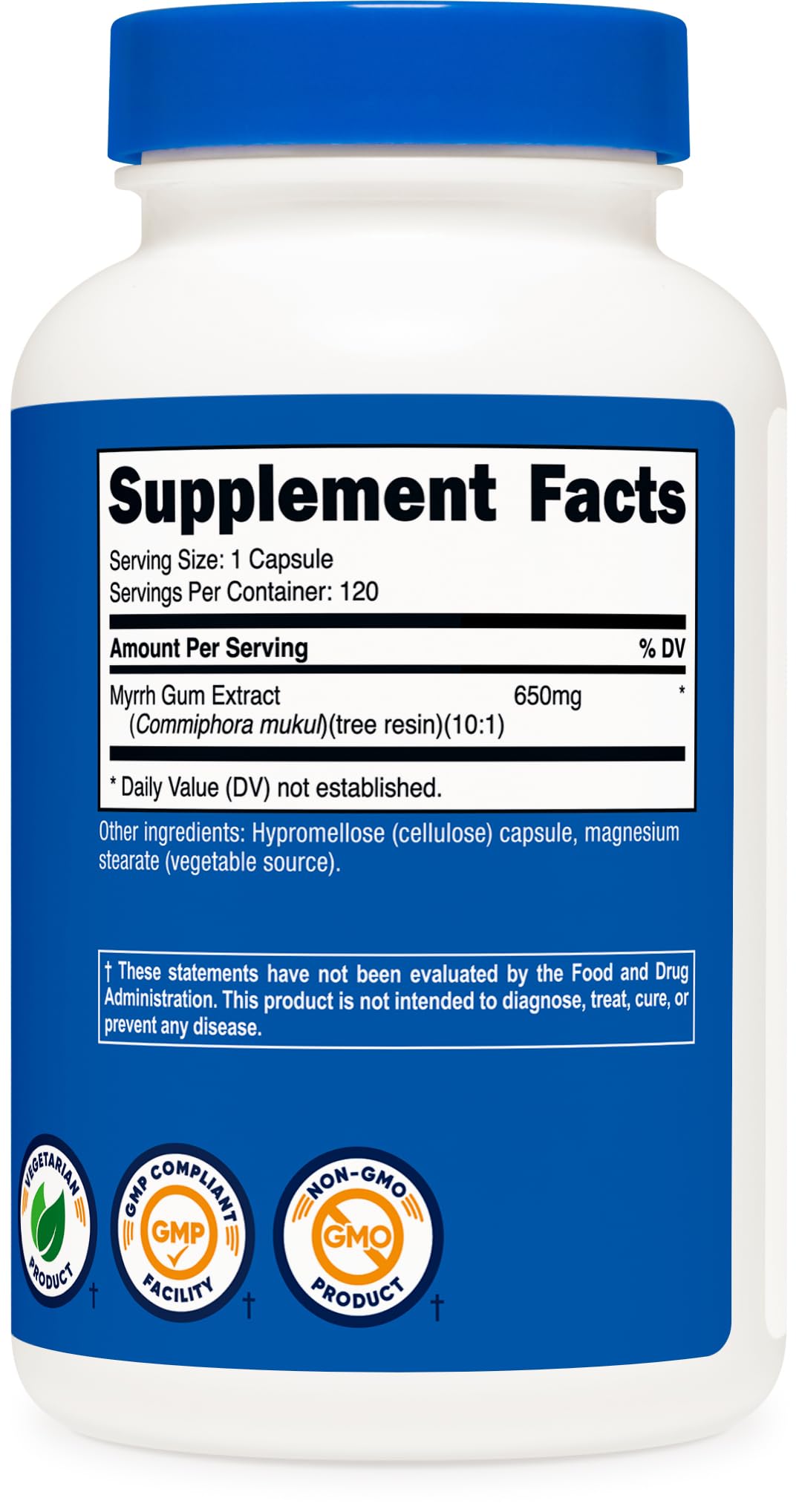Nutricost Myrrh Extract Capsules 650 mg - 120 Count - Gluten Free, Vegetarian, Non-GMO