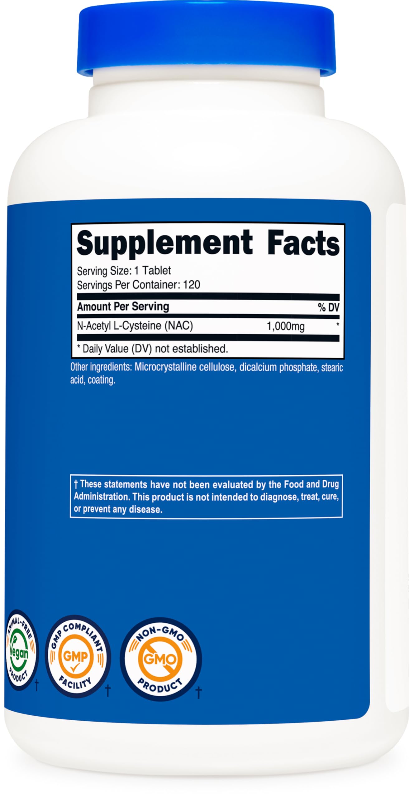 Nutricost NAC 1000 mg – 120 Vegan Tablets | GMO Free, Gluten Free
