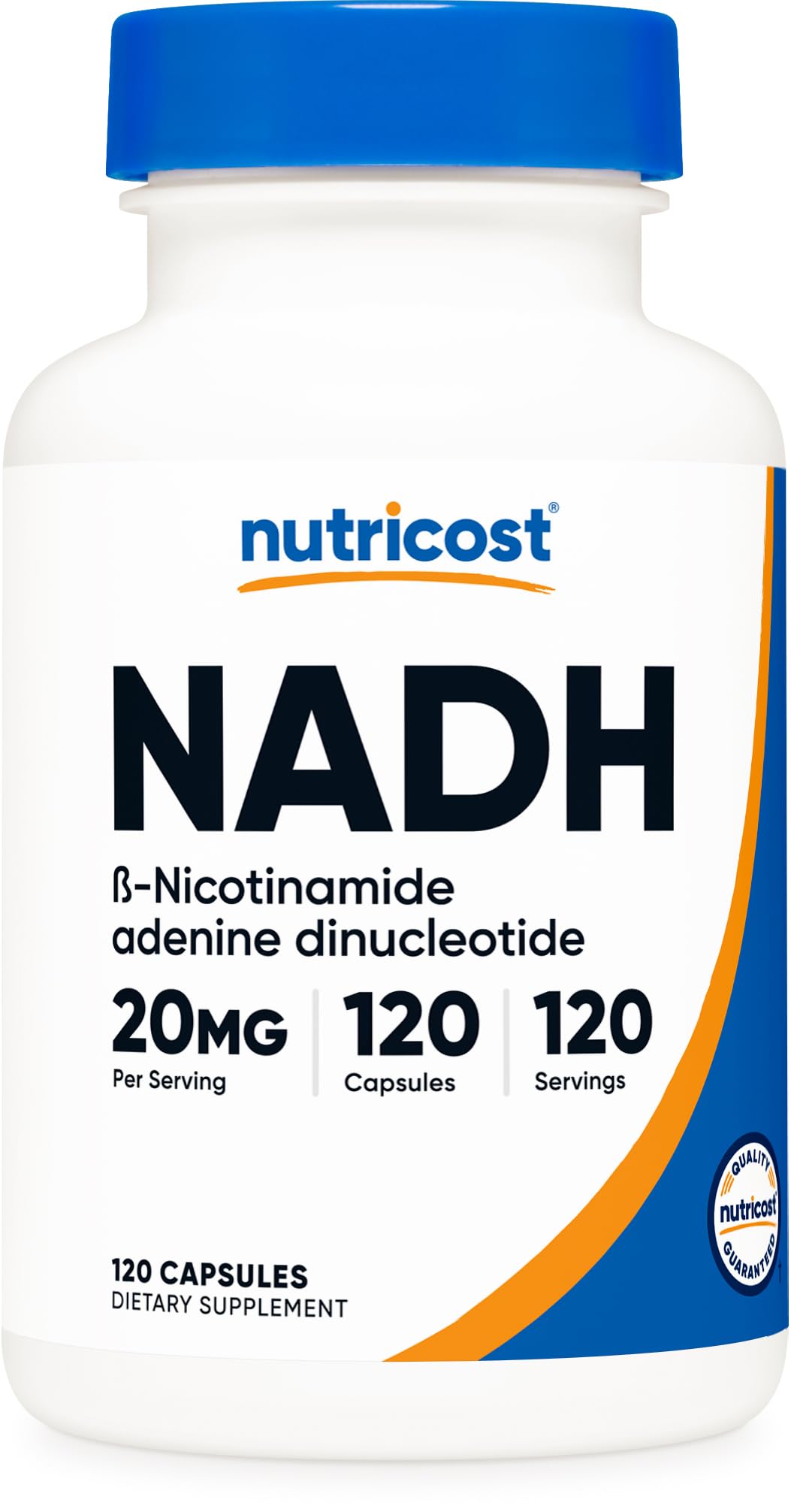 Nutricost NADH Supplement (20mg) 120 Capsules - Vegan, Gluten-Free | B-Nicotinamide Adenine Dinucleotide