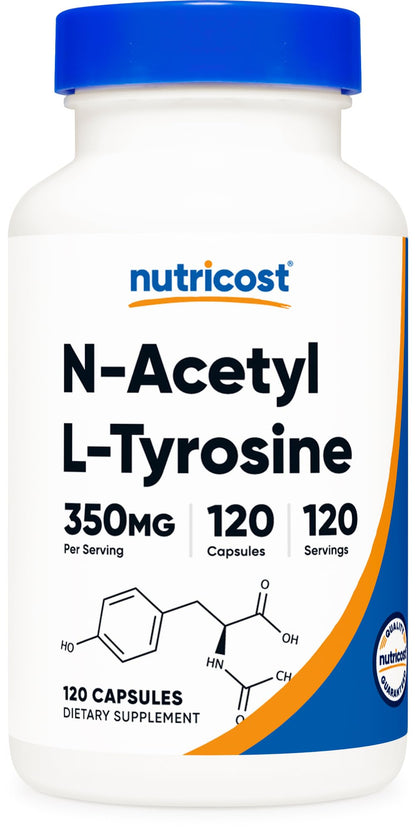 Nutricost N-Acetyl L-Tyrosine (NALT) 350mg – 120 Capsules | Gluten Free, Non-GMO