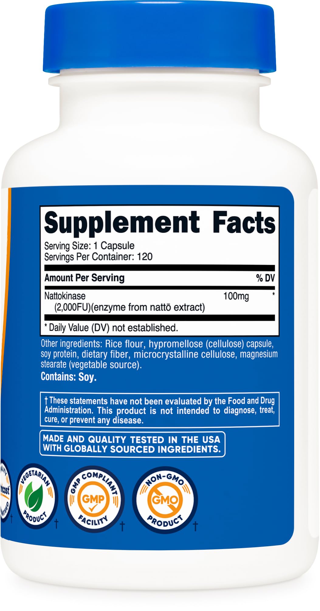 Nutricost Nattokinase 2,000 FU, 120 Capsules – Gluten Free, Non-GMO, Vegetarian Friendly