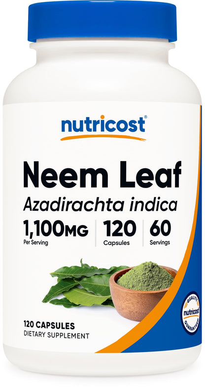 Nutricost Neem Leaf Capsules (1,100 mg) 120 Capsules - 60 Servings
