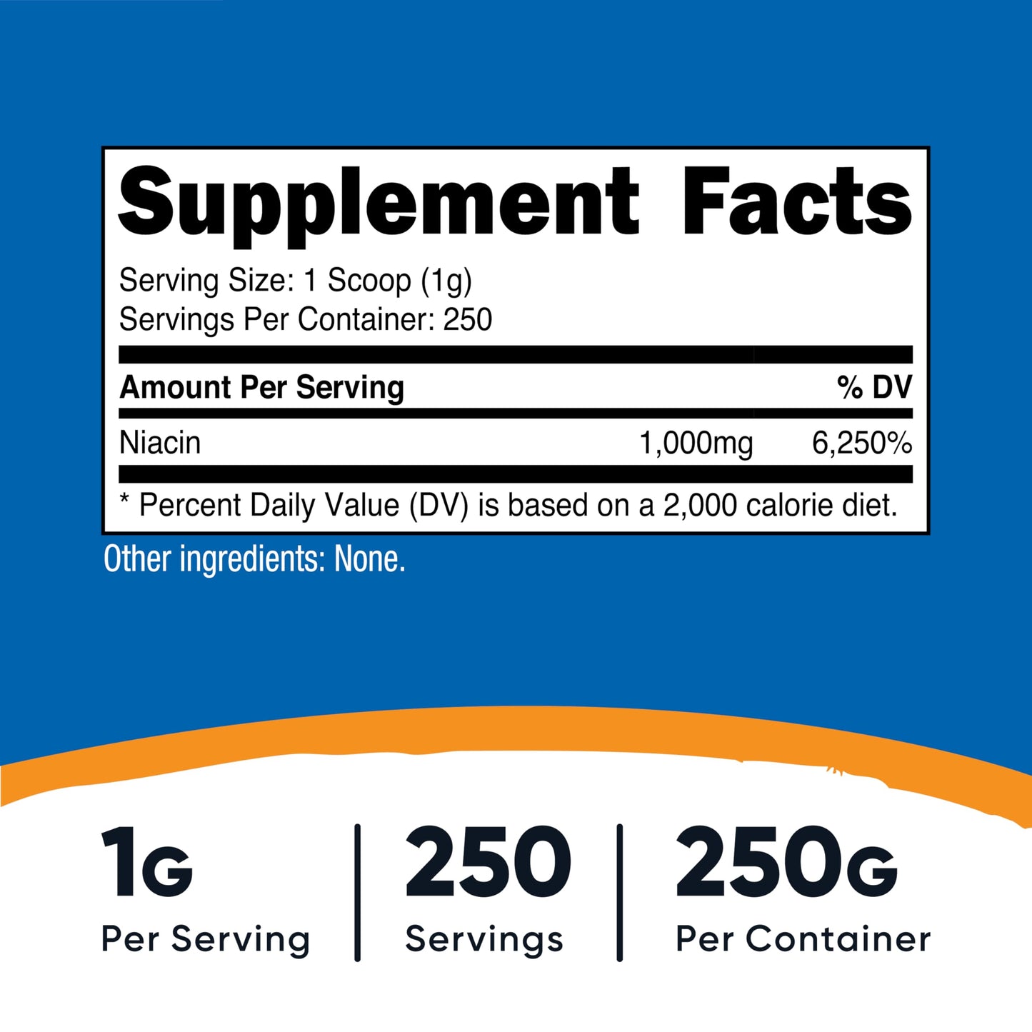 Nutricost Niacin Vitamin B3 Powder 250g – 1g Per Serving – May Cause Flush