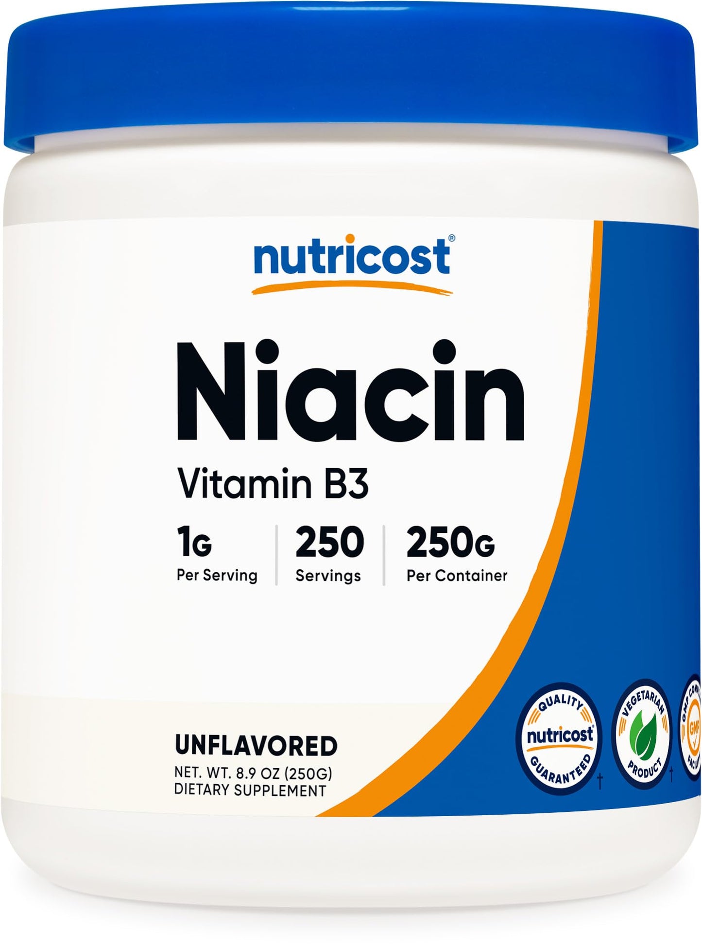 Nutricost Niacin Vitamin B3 Powder 250g – 1g Per Serving – May Cause Flush
