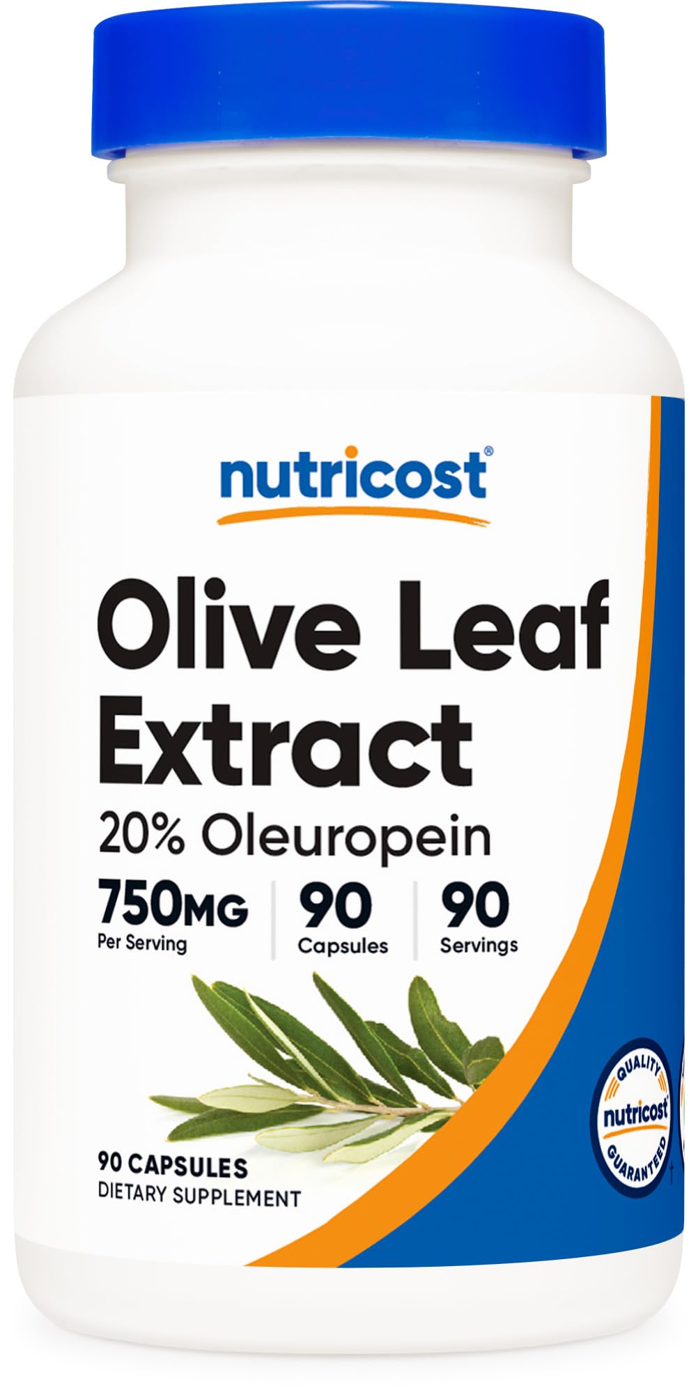 Nutricost Olive Leaf Extract 750 mg – 20% Oleuropein, 90 Veggie Capsules