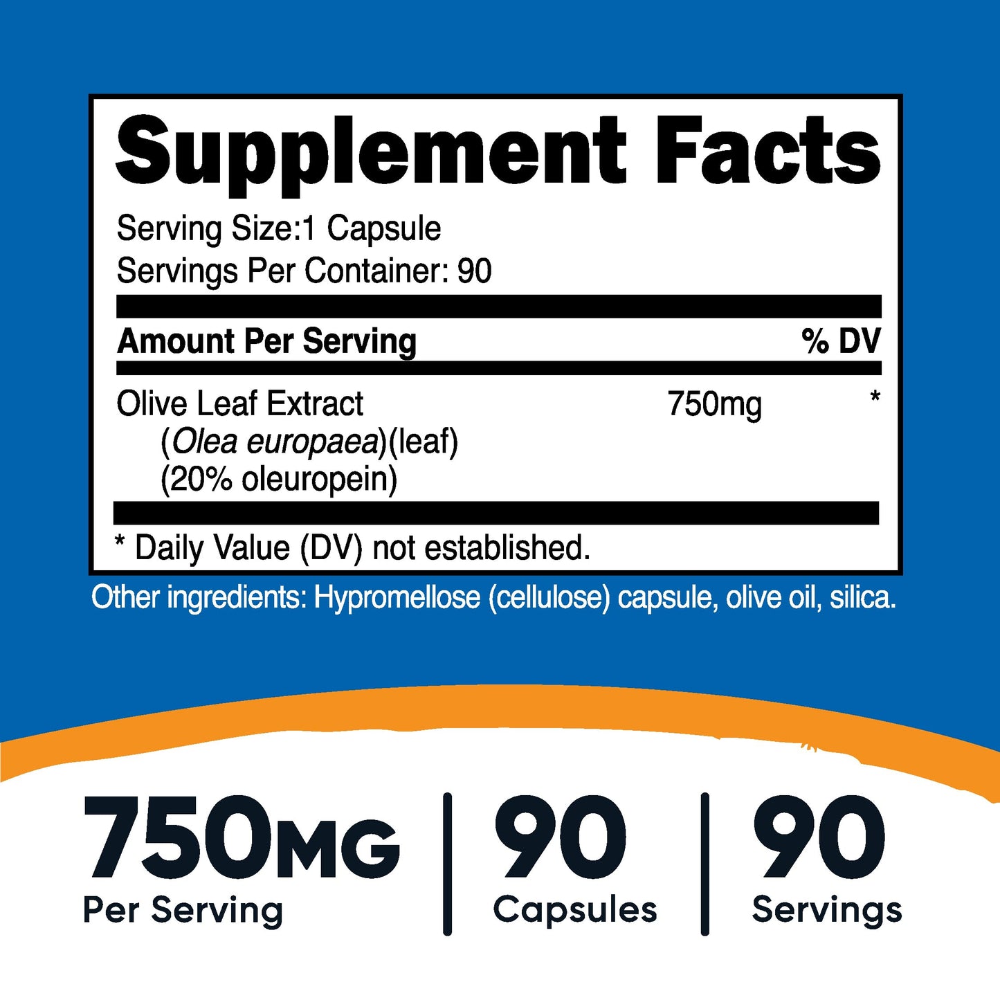 Nutricost Olive Leaf Extract 750 mg – 20% Oleuropein, 90 Veggie Capsules