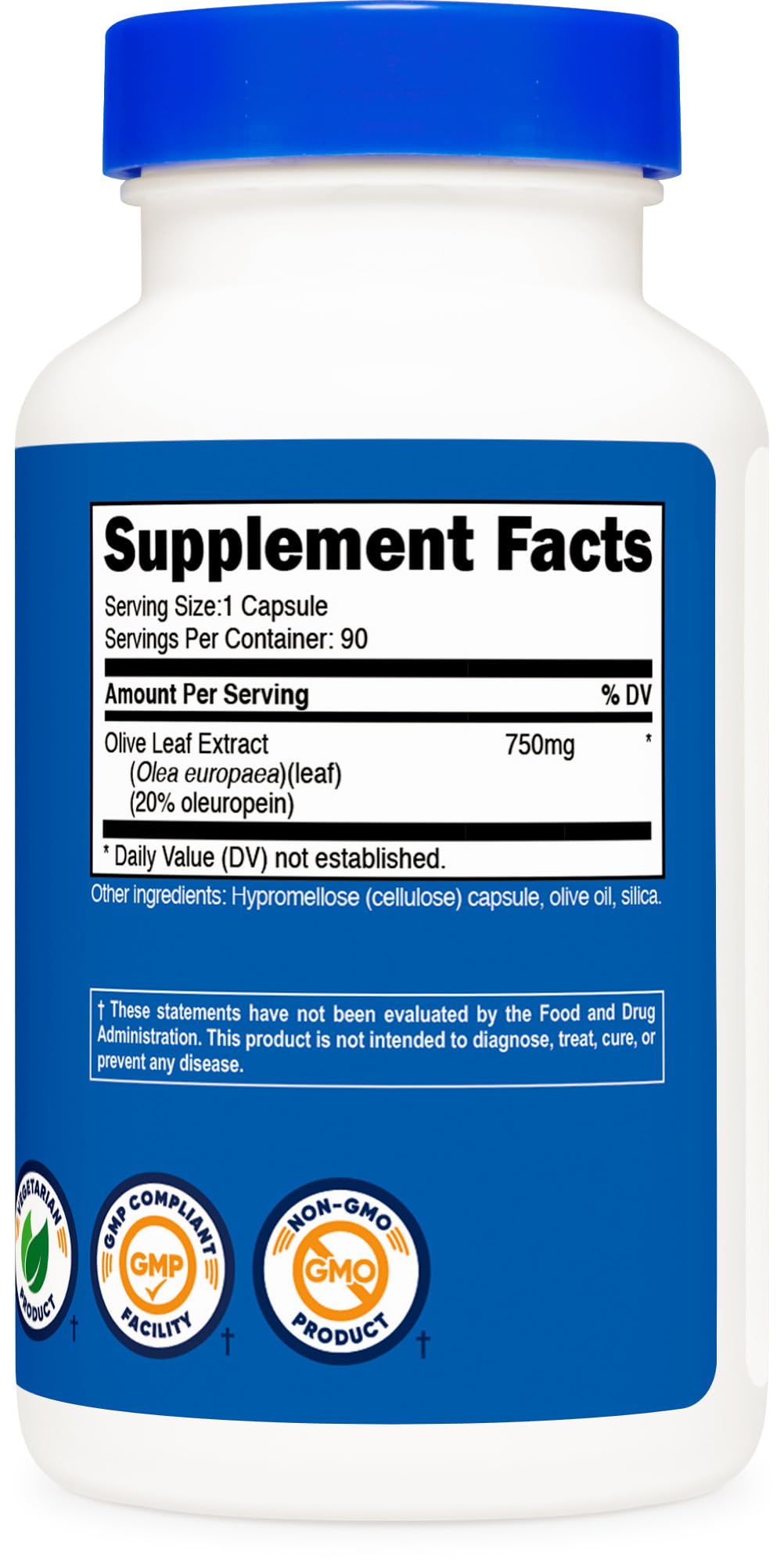 Nutricost Olive Leaf Extract 750 mg – 20% Oleuropein, 90 Veggie Capsules